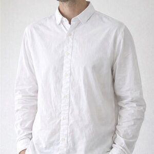 Jared Lang White Stretch Cotton Long Sleeve Button Down XL